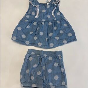 Little Me Denim Blue Baby Romper